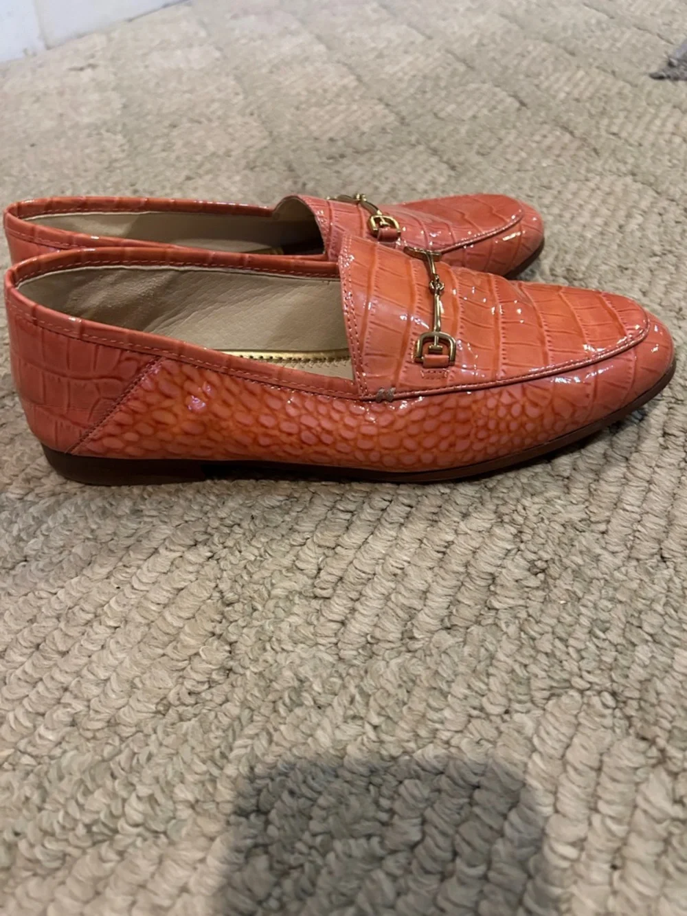 Sam Edelman Pink Croc-Embossed Leather Bit Loafer - Picture 10 of 12